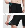 imagebaleaf Mens 75 Swim Trunks Water Resistant Swimming Jammers Quick Dry Athletic Swimsuit Competition Swimwear ShortsBlackRed
