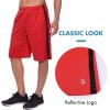 imagebaleaf Mens Basketball Shorts Long with Zipper Pockets Quick Dry Workout Training Drawstrings 11Red