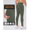 imagebaleaf Mens Thermal Running Tights Fleece Compression Leggings Winter Pants Zipper Pockets Cycling Gear Cold WeatherArmy Green