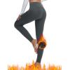 imagebaleaf Winter Clothing Women Leggings Fleece Lined Tights Thermal Warm Thick Cold Weather Gear 1 PocketsDark Heather Gray