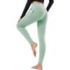 imagebaleaf Winter Clothing Women Leggings Fleece Lined Tights Thermal Warm Thick Cold Weather Gear 1 PocketsLight Green
