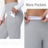 imagebaleaf Winter Clothing Women Leggings Fleece Lined Tights Thermal Warm Thick Cold Weather Gear 1 PocketsLight Heather Gray