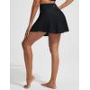 imagebaleaf Womens 15 High Waisted Swim Skirt Ruffle Quick Dry Bathing Suit Swimsuit Bottoms with Slant Pockets UPF 50Black