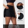 imagebaleaf Womens 15 High Waisted Swim Skirt Ruffle Quick Dry Bathing Suit Swimsuit Bottoms with Slant Pockets UPF 50Black