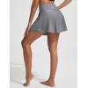 imagebaleaf Womens 15 High Waisted Swim Skirt Ruffle Quick Dry Bathing Suit Swimsuit Bottoms with Slant Pockets UPF 50Dark Gray
