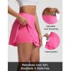 imagebaleaf Womens 15 High Waisted Swim Skirt Ruffle Quick Dry Bathing Suit Swimsuit Bottoms with Slant Pockets UPF 50Pink