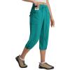imagebaleaf Womens 19 Capri Pants with 7 Pockets Lightweight Quick Dry Water Resistant Hiking Travel Summer Pants for OutdoorGreen