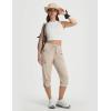 imagebaleaf Womens 19 Capri Pants with 7 Pockets Lightweight Quick Dry Water Resistant Hiking Travel Summer Pants for OutdoorKhaki