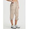 imagebaleaf Womens 19 Capri Pants with 7 Pockets Lightweight Quick Dry Water Resistant Hiking Travel Summer Pants for OutdoorKhaki