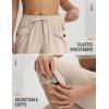 imagebaleaf Womens 19 Capri Pants with 7 Pockets Lightweight Quick Dry Water Resistant Hiking Travel Summer Pants for OutdoorKhaki