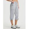 imagebaleaf Womens 19 Capri Pants with 7 Pockets Lightweight Quick Dry Water Resistant Hiking Travel Summer Pants for OutdoorLight Gray