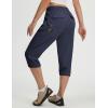imagebaleaf Womens 19 Capri Pants with 7 Pockets Lightweight Quick Dry Water Resistant Hiking Travel Summer Pants for OutdoorNavy Blue