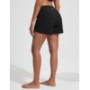 imagebaleaf Womens 4 High Waisted Swim Board Shorts Quick Dry UPF50 with Zipper PocketsBlack