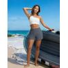 imagebaleaf Womens 4 High Waisted Swim Board Shorts Quick Dry UPF50 with Zipper PocketsDark Gray