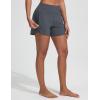 imagebaleaf Womens 4 High Waisted Swim Board Shorts Quick Dry UPF50 with Zipper PocketsDark Gray