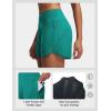 imagebaleaf Womens 4 High Waisted Swim Board Shorts Quick Dry UPF50 with Zipper PocketsGreen