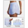 imagebaleaf Womens 4 High Waisted Swim Board Shorts Quick Dry UPF50 with Zipper PocketsLight Blue