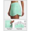 imagebaleaf Womens 4 High Waisted Swim Board Shorts Quick Dry UPF50 with Zipper PocketsLight Green