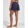 imagebaleaf Womens 4 High Waisted Swim Board Shorts Quick Dry UPF50 with Zipper PocketsNavy Blue