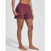 imagebaleaf Womens 4 High Waisted Swim Board Shorts Quick Dry UPF50 with Zipper PocketsWine Red