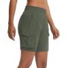 imagebaleaf Womens 7 Hiking Shorts Lightweight Water Resistant Athletic Golf Cargo Shorts with Zipper Pockets Quick Dry SummerArmy Green