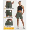 imagebaleaf Womens 7 Hiking Shorts Lightweight Water Resistant Athletic Golf Cargo Shorts with Zipper Pockets Quick Dry SummerArmy Green