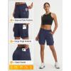 imagebaleaf Womens 7 Hiking Shorts Lightweight Water Resistant Athletic Golf Cargo Shorts with Zipper Pockets Quick Dry SummerNavy Blue
