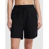 imagebaleaf Womens 7 Long Board Shorts High Waisted Swim Shorts Modest Swimsuits with Pockets Quick Dry UPF50Black