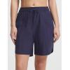 imagebaleaf Womens 7 Long Board Shorts High Waisted Swim Shorts Modest Swimsuits with Pockets Quick Dry UPF50Navy Blue