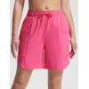 imagebaleaf Womens 7 Long Board Shorts High Waisted Swim Shorts Modest Swimsuits with Pockets Quick Dry UPF50Pink