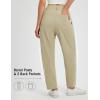 imagebaleaf Womens Ankle Barrel Pants Stretch Travel Pants Petite Work Pants Casual Slacks with PocketsKhaki