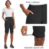 imagebaleaf Womens Bermuda Knee Length Long Shorts for Summer Hiking Golf Camping Stretch Lightweight Nylon Quick DryBlack