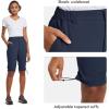 imagebaleaf Womens Bermuda Knee Length Long Shorts for Summer Hiking Golf Camping Stretch Lightweight Nylon Quick DryBlue
