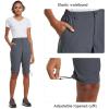 imagebaleaf Womens Bermuda Knee Length Long Shorts for Summer Hiking Golf Camping Stretch Lightweight Nylon Quick DryGrey