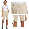 imagebaleaf Womens Bermuda Knee Length Long Shorts for Summer Hiking Golf Camping Stretch Lightweight Nylon Quick DryKhaki