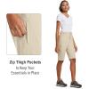 imagebaleaf Womens Bermuda Knee Length Long Shorts for Summer Hiking Golf Camping Stretch Lightweight Nylon Quick DryKhaki