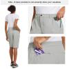 imagebaleaf Womens Bermuda Knee Length Long Shorts for Summer Hiking Golf Camping Stretch Lightweight Nylon Quick DryLight Gray