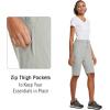 imagebaleaf Womens Bermuda Knee Length Long Shorts for Summer Hiking Golf Camping Stretch Lightweight Nylon Quick DryLight Gray