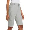 imagebaleaf Womens Bermuda Knee Length Long Shorts for Summer Hiking Golf Camping Stretch Lightweight Nylon Quick DryLight Gray
