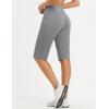 imagebaleaf Womens Bermuda Long Shorts 14 Knee Length Capris High Waisted Athletic Shorts with Pockets Summer Stretch LooseDark Grey