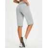 imagebaleaf Womens Bermuda Long Shorts 14 Knee Length Capris High Waisted Athletic Shorts with Pockets Summer Stretch LooseLight Grey