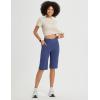 imagebaleaf Womens Bermuda Long Shorts 14 Knee Length Capris High Waisted Athletic Shorts with Pockets Summer Stretch LooseNavy Blue