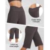 imagebaleaf Womens Bermuda Long Shorts 14 Knee Length Capris High Waisted Athletic Shorts with Pockets Summer Stretch LooseSeal Brown