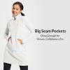 imagebaleaf Womens Fleece Dress Sweatshirt Long Tunic Quarter Zip Pullover Polar Winter Warm Thermal Travel Dress with PocketStar White