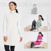 imagebaleaf Womens Fleece Dress Sweatshirt Long Tunic Quarter Zip Pullover Polar Winter Warm Thermal Travel Dress with PocketStar White