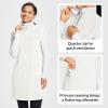 imagebaleaf Womens Fleece Dress Sweatshirt Long Tunic Quarter Zip Pullover Polar Winter Warm Thermal Travel Dress with PocketStar White