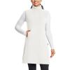 imagebaleaf Womens Fleece Dress Sweatshirt Long Tunic Quarter Zip Pullover Polar Winter Warm Thermal Travel Dress with PocketStar White
