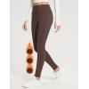 imagebaleaf Womens Fleece Lined Leggings Thick Soft Winter Warm Thermal Waterproof High Waisted Pockets Hiking Running SkiingDark Brown