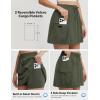 imagebaleaf Womens Hiking Cargo Skort High Waisted Golf Travel Athletic Skirts with Pocket Water Resistant Sport SkortsArmy Green