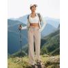 imagebaleaf Womens Hiking Pants Lightweight Water Resistant Travel Flare Pants with Pockets Quick Dry Breathable Drawstring WaistKhaki Gray